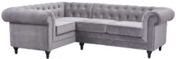 Habitat Chesterfield Right Hand Corner Sofa-Light Grey -Habitat 4468916 R Z002A