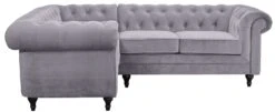 Habitat Chesterfield Right Hand Corner Sofa-Light Grey -Habitat 4468916 R Z003A