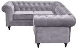 Habitat Chesterfield Right Hand Corner Sofa-Light Grey -Habitat 4468916 R Z004A