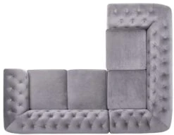 Habitat Chesterfield Right Hand Corner Sofa-Light Grey -Habitat 4468916 R Z006A