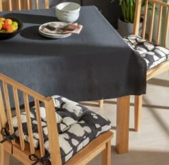 Habitat Ink Print Pack Of 2 Seat Cushions - White And Black -Habitat 4497516 R Z001C