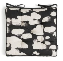 Habitat Ink Print Pack Of 2 Seat Cushions - White And Black -Habitat 4497516 R Z003A