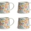 Habitat Floral Ripple Set Of 4 Mugs -Habitat 4544421 R Z001A