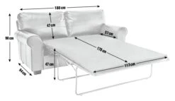 Habitat Salisbury 2 Seater Leather Sofa Bed - Tan -Habitat 4551081 R E001