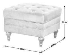 Habitat Chesterfield Velvet Storage Footstool - Light Grey -Habitat 4654287 R E001
