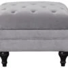 Habitat Chesterfield Velvet Storage Footstool - Light Grey 2 Habitat Chesterfield Velvet Storage Footstool - Light Grey -Habitat 4654287 R Z001A
