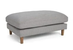 Habitat Salome Fabric Ottoman Footstool - Light Grey -Habitat 4743693 R Z002A