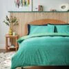 Habitat Emerald Cotton Textured Green Bedding Set - Single -Habitat 4887432 R Z001A