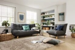 Habitat Kota 3 Seater Fabric Clic Clac Sofa Bed - Charcoal 18 Habitat Kota 3 Seater Fabric Clic Clac Sofa Bed - Charcoal -Habitat 5017737 R Z003C
