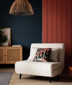 Habitat Roma Single Boucle Chairbed - Cream -Habitat 5644760 R Z004C