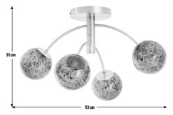 Habitat Hayle Tortoise Shell 4 Light Ceiling Light - Brass -Habitat 5792571 R E001