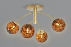 Habitat Hayle Tortoise Shell 4 Light Ceiling Light - Brass -Habitat 5792571 R Z005A