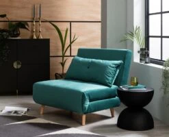 Habitat Roma Single Velvet Chairbed - Teal -Habitat 5828108 R Z005A
