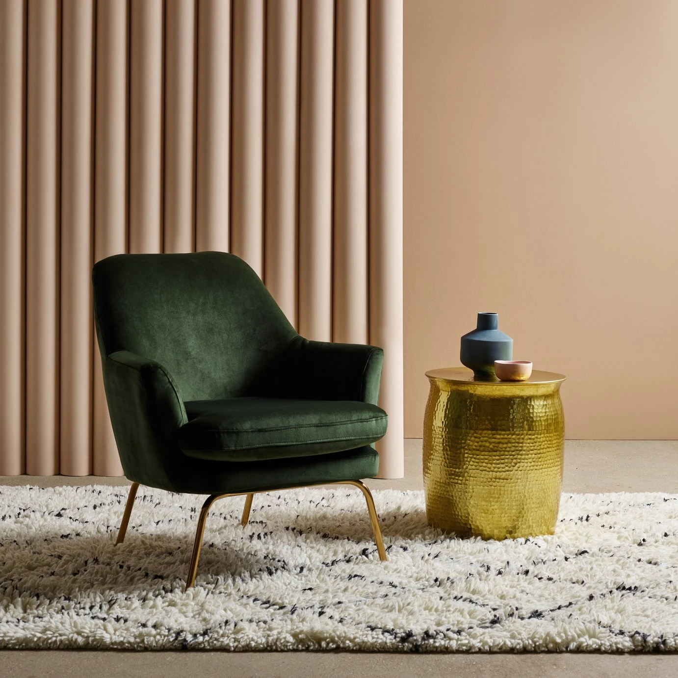 Habitat Celine Velvet Accent Chair - Green 4 Habitat Celine Velvet Accent Chair - Green - Image 2