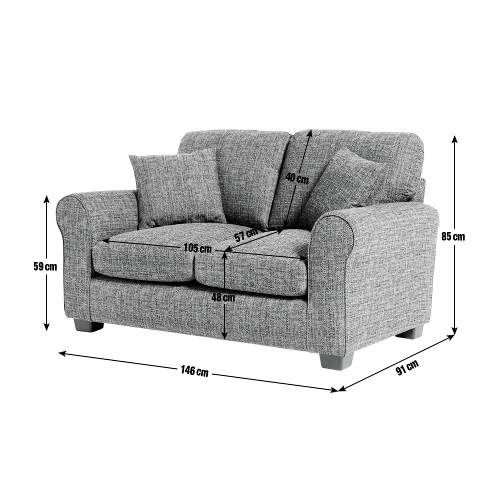 Habitat Lisbon Fabric 2 Seater Sofa - Stone 6 Habitat Lisbon Fabric 2 Seater Sofa - Stone - Image 4