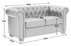 Habitat Chesterfield Leather 2 Seater Sofa - Chocolate -Habitat 6086578 R E001