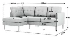 Habitat Joshua Left Hand Corner Chaise Sofa - Charcoal -Habitat 6089647 R Z020A