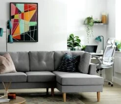 Habitat Joshua Fabric Corner Chaise Sofa - Light Grey -Habitat 6205737 R Z001C