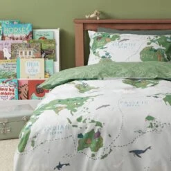 Habitat Kids Cotton World Map Print Bedding Set - Toddler -Habitat 6823786 R Z002C