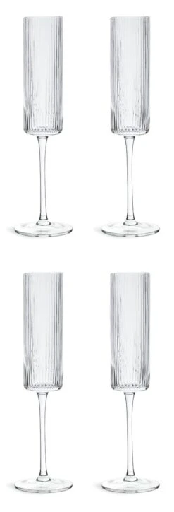 Habitat Ribbed Set Of 4 Champagne Flute