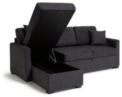 Habitat Reagan Left Corner Chaise Sofa Bed - Charcoal -Habitat 6980038 R Z002A