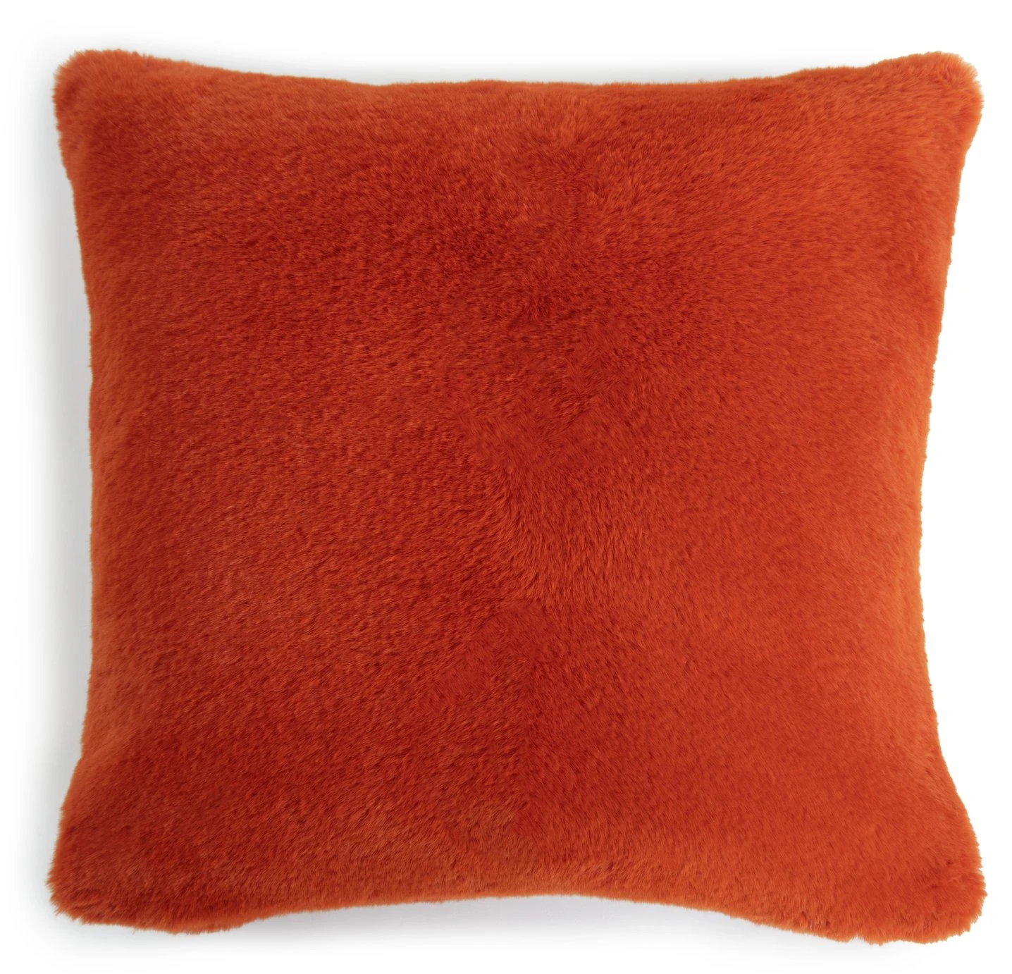 Habitat Plain Faux Fur Cushion - Burnt Orange - 43X43cm 3 Habitat Plain Faux Fur Cushion - Burnt Orange - 43X43cm