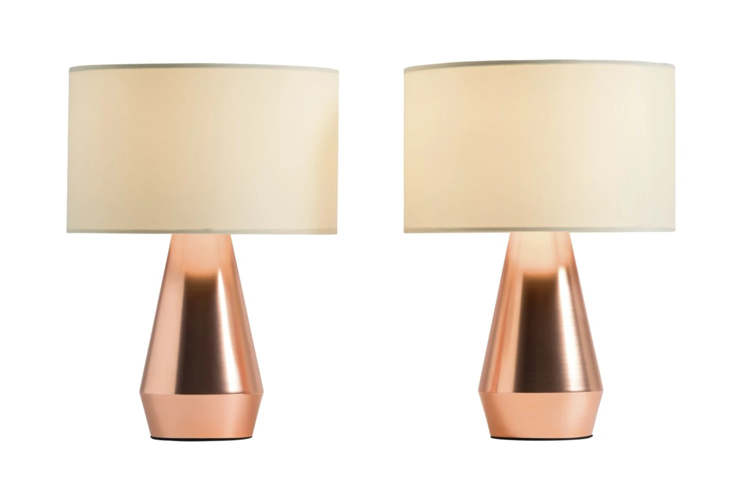 Habitat Maya Pair Of Touch Table Lamps - Copper & Cream 4 Habitat Maya Pair Of Touch Table Lamps - Copper & Cream - Image 2