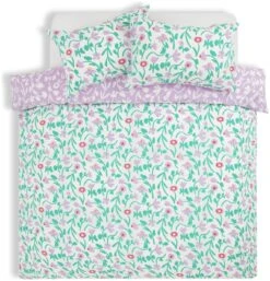 Habitat 180TC Floral Green & Pink Bedding Set - Single -Habitat 7161038 R Z002A