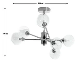 Habitat Glam 6 Light Glass Ceiling Light – Gold -Habitat 7835340 R E001