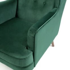 Habitat Callie Velvet Wingback Chair - Forest Green -Habitat 7878486 R Z006A