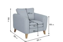 Habitat Cooper Fabric Armchair - Light Grey -Habitat 7956377 R E001