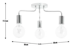 Habitat Rayner Steel 3 Light LED Flush Ceiling Light -Chrome -Habitat 8113621 R Z017A