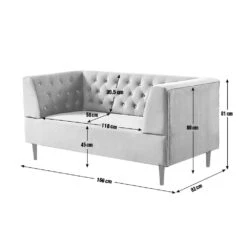 Habitat Blake Velvet 2 Seater Sofa - Navy Blue -Habitat 8133467 R E001