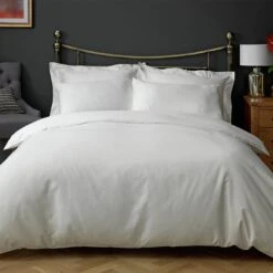 Habitat Egyptian Cotton 400TC Plain Cream Bedding Set-Double