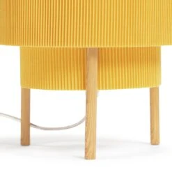 Habitat Mid Century Pleated Column Table Lamp - Yellow -Habitat 8180252 R Z003A