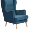 Habitat Callie Velvet Wingback Chair - Petrol Blue 1 Habitat Callie Velvet Wingback Chair - Petrol Blue -Habitat 8255912 R Z001A