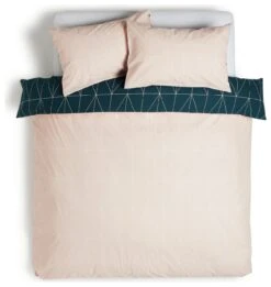 Habitat Geo Teal & Blush Reversible Bedding Set - Single -Habitat 8299947 R Z004A