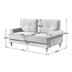 Habitat Vienna Velvet 2 Seater Sofa - Rose -Habitat 8340298 R E001