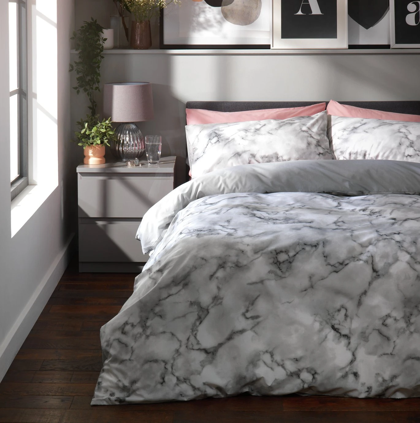 Habitat Marble White & Black Bedding Set - Single 3 Habitat Marble White & Black Bedding Set - Single