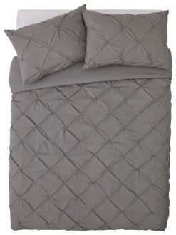 Habitat Hadley Pintuck Grey Bedding Set - Double -Habitat 8477611 R Z002A