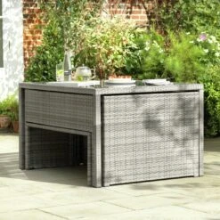 Habitat 2 Seater Space Saving Rattan Effect Patio Set - Grey -Habitat 8563350 R Z004C