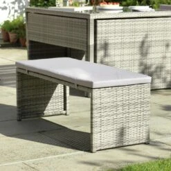 Habitat 2 Seater Space Saving Rattan Effect Patio Set - Grey -Habitat 8563350 R Z009C