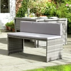 Habitat 2 Seater Space Saving Rattan Effect Patio Set - Grey -Habitat 8563350 R Z010C