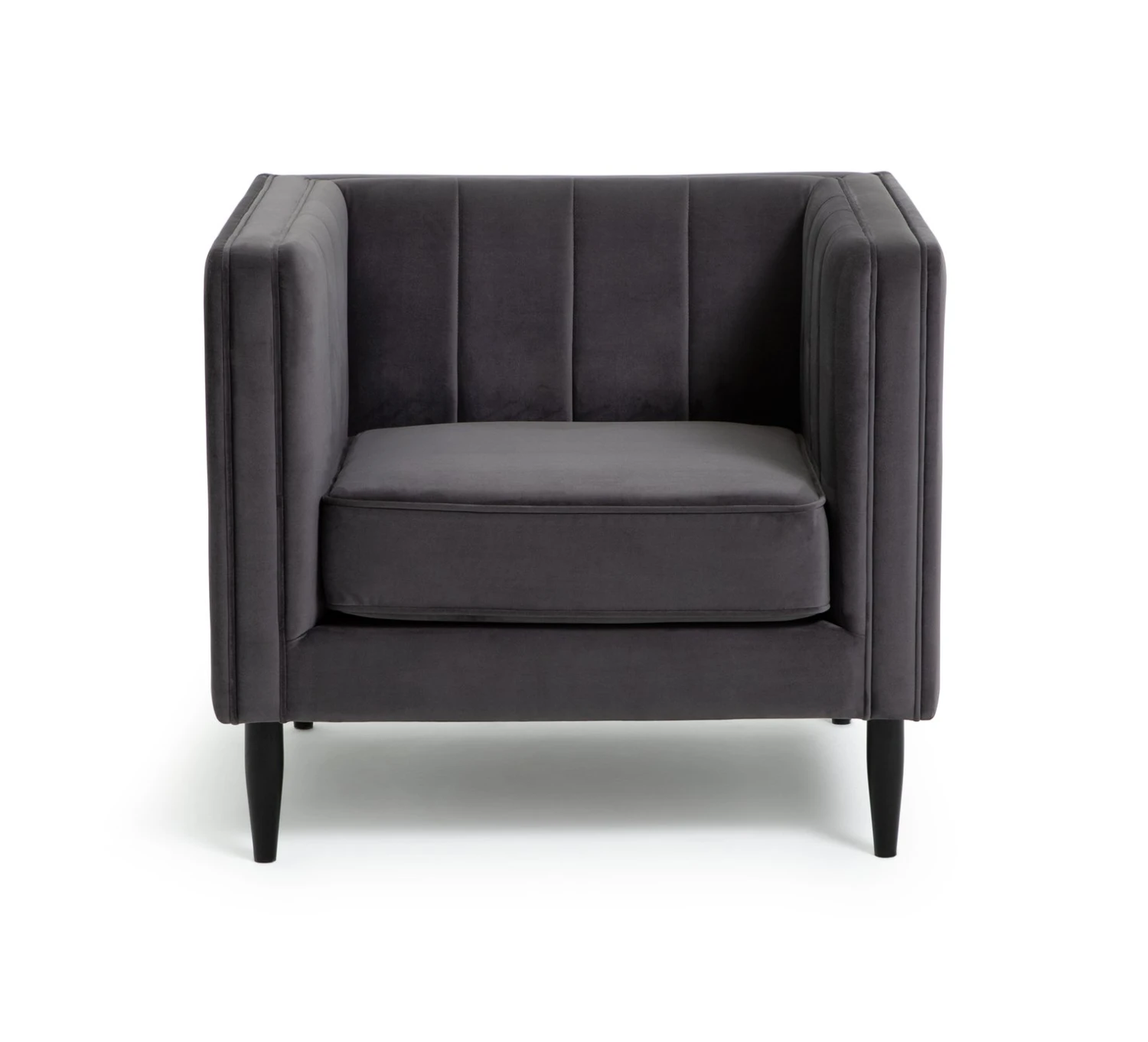 Habitat Vanessa Velvet Armchair - Grey 3 Habitat Vanessa Velvet Armchair - Grey
