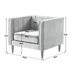 Habitat Vanessa Velvet Armchair - Grey 15 Habitat Vanessa Velvet Armchair - Grey -Habitat 8595809 R Z020A