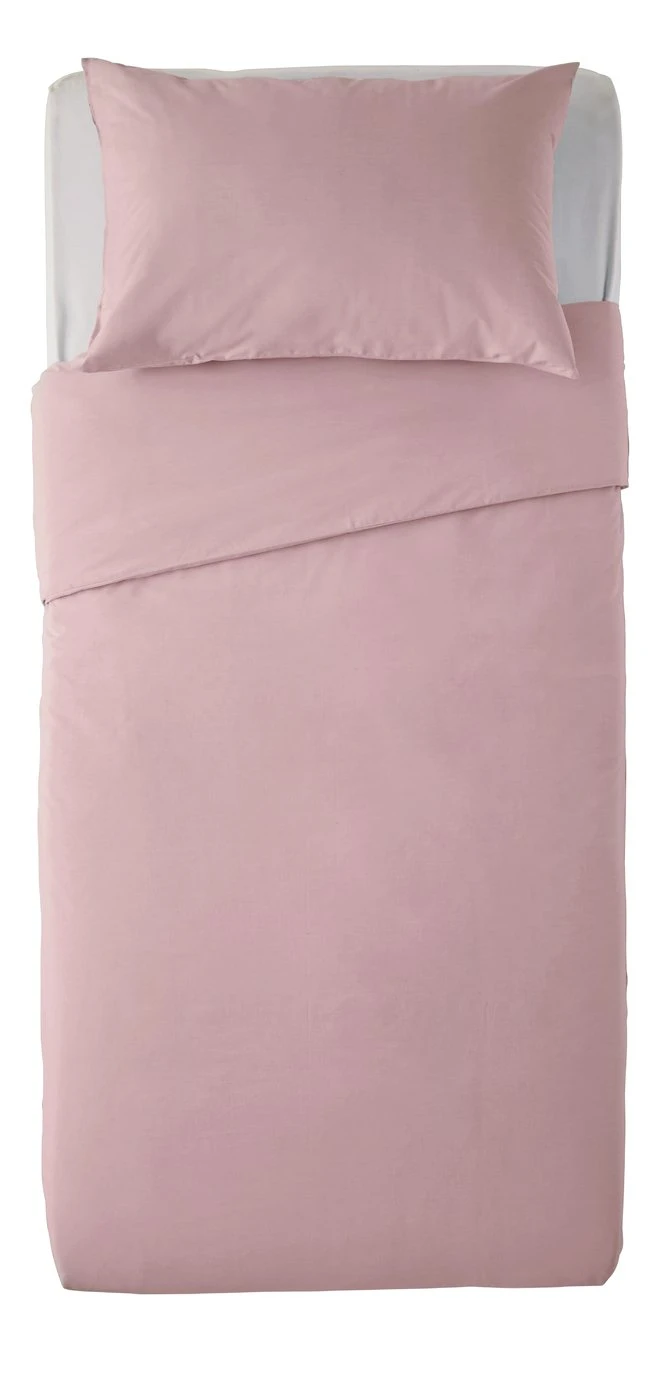 Habitat Cotton Rich Plain Blush Pink Bedding Set - Single 3 Habitat Cotton Rich Plain Blush Pink Bedding Set - Single