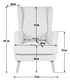 Habitat Callie Fabric Wingback Chair - Charcoal 14 Habitat Callie Fabric Wingback Chair - Charcoal -Habitat 8729651 R E020