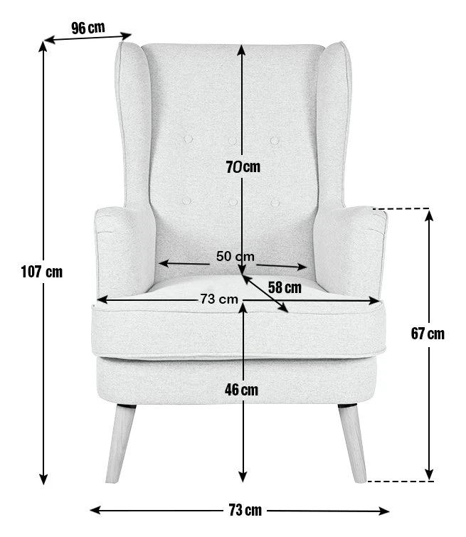 Habitat Callie Fabric Wingback Chair - Charcoal 5 Habitat Callie Fabric Wingback Chair - Charcoal - Image 3