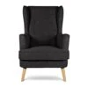 Habitat Callie Fabric Wingback Chair - Charcoal -Habitat 8729651 R Z001A