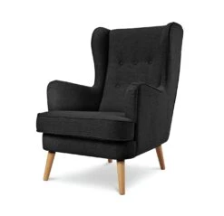 Habitat Callie Fabric Wingback Chair - Charcoal 16 Habitat Callie Fabric Wingback Chair - Charcoal -Habitat 8729651 R Z002A